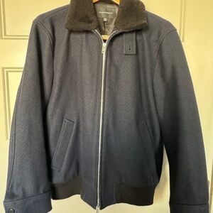 Club Monaco Men's Dark Blue Bomber Jacket